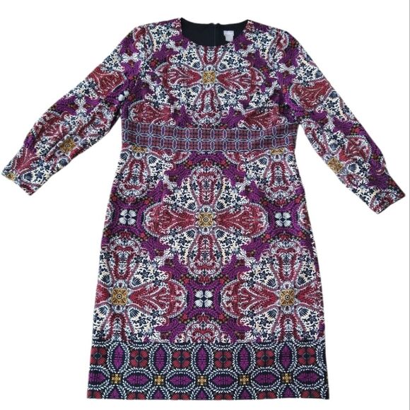 Chicos Medallion Print Paisley Fall Dress Size 16 18 Size 3 - Picture 4 of 12
